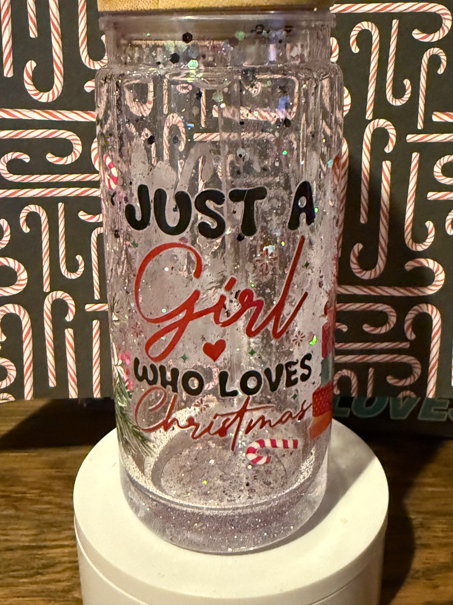 Just a Girl Who Loves Christmas Snow Globe Tumbler
