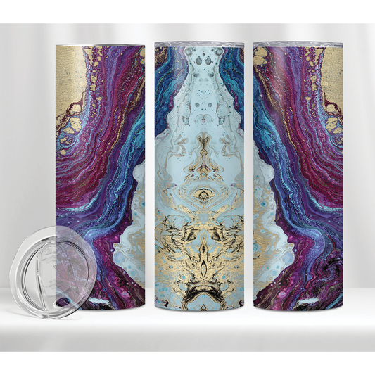 Purple and Gold Abstract Tumbler