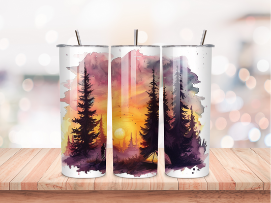 Forest sunset tumbler