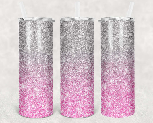 Pink Ombre Glitter Tumbler
