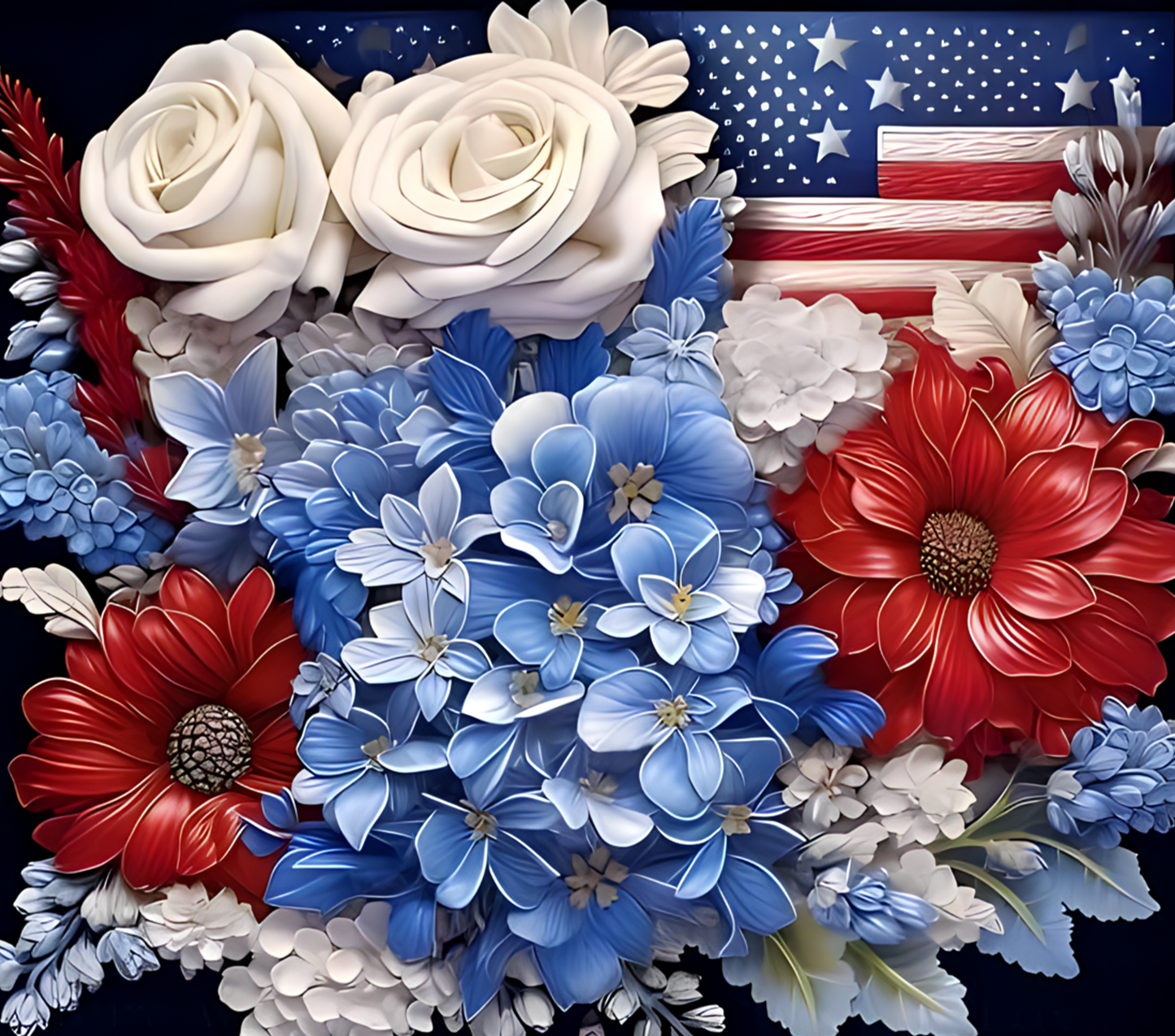 Patriotic Flower Tumblers
