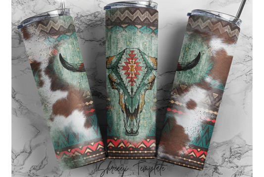 Cow Skull Western Tumbler
