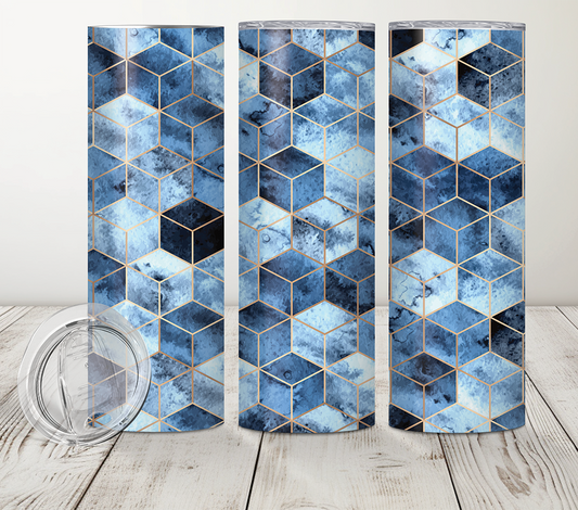 Blue Abstract Tumbler