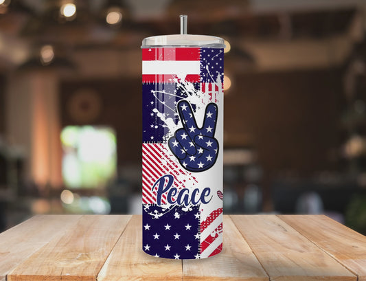 Peace. Love. America Tumbler