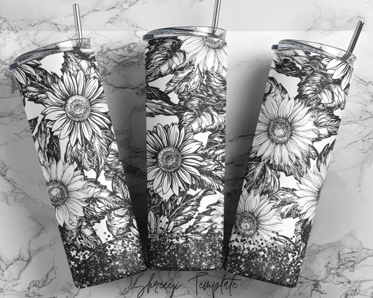 Black and White Flower Tumber