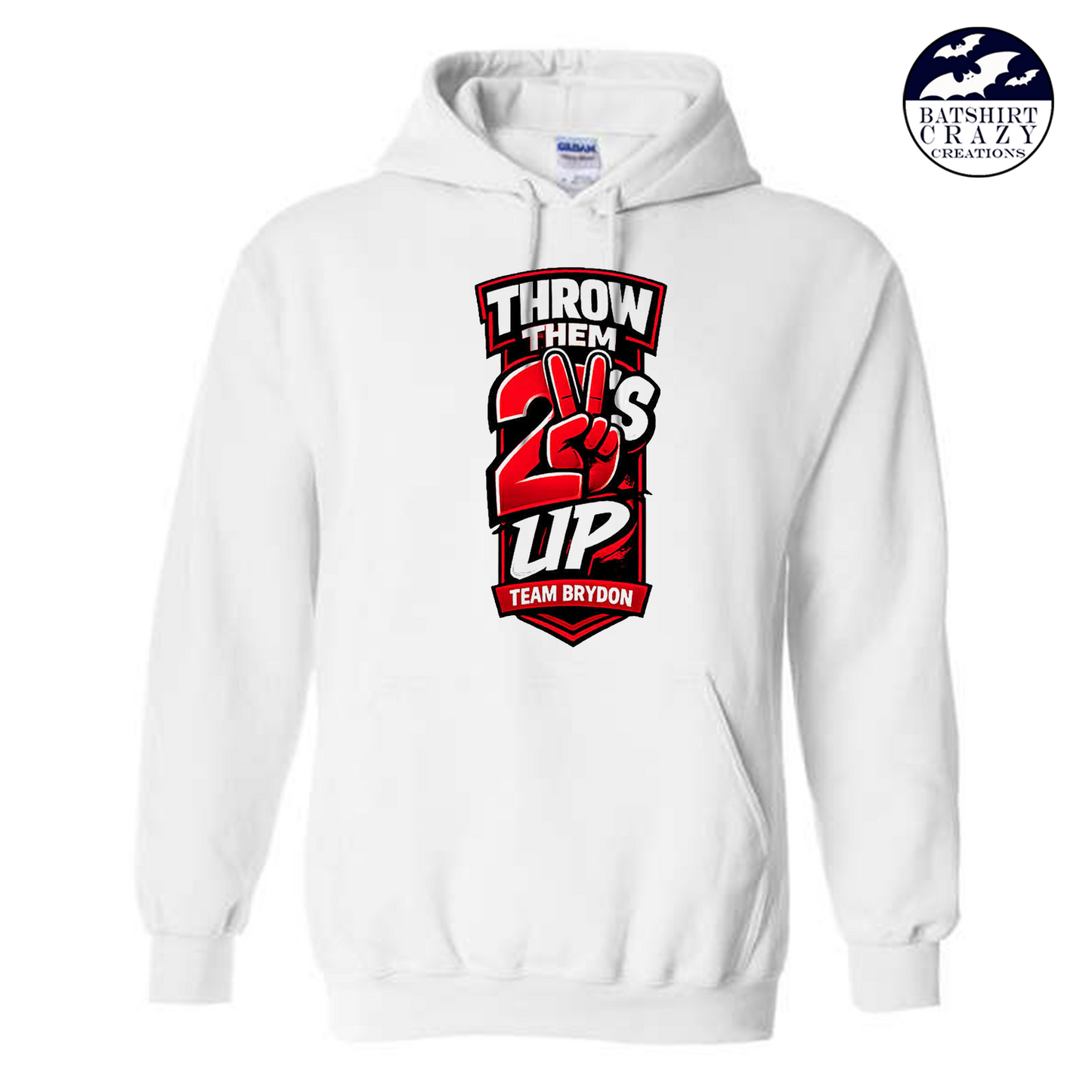 Team Brydon- Throw them 2's White Hoodie