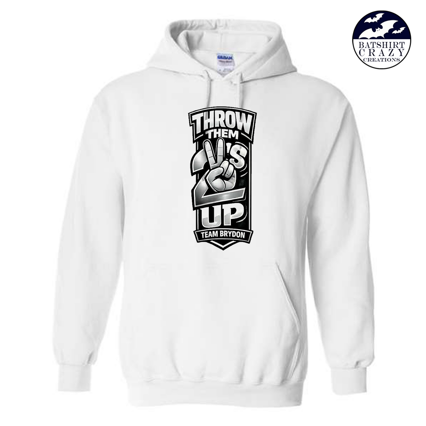 Team Brydon- Throw them 2's White Hoodie