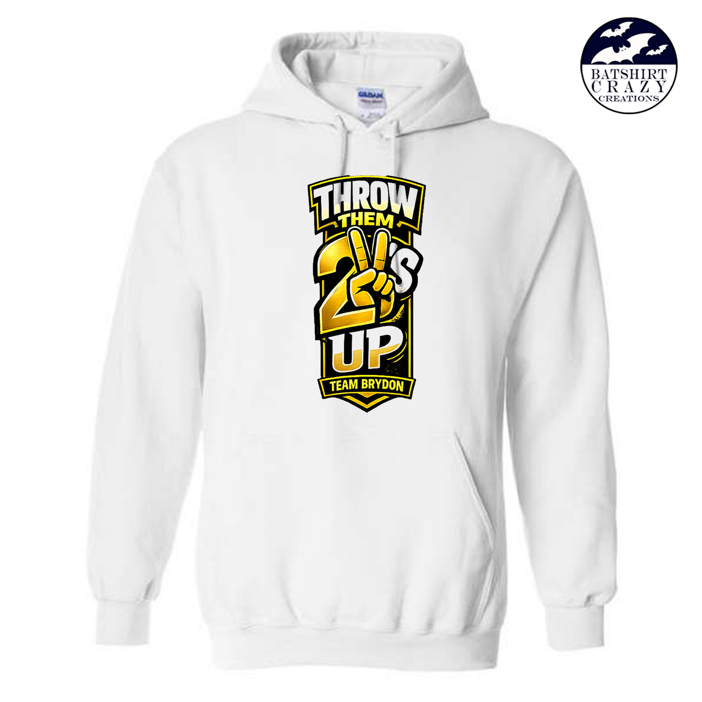 Team Brydon- Throw them 2's White Hoodie