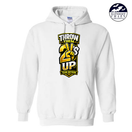 Team Brydon- Throw them 2's White Hoodie