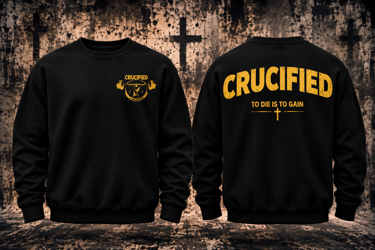 Crucified Crew Neck- Gold Design