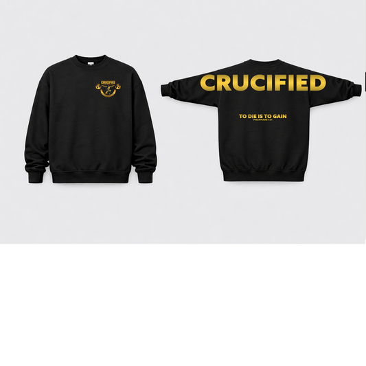 Crucified Crew Neck- Gold Design
