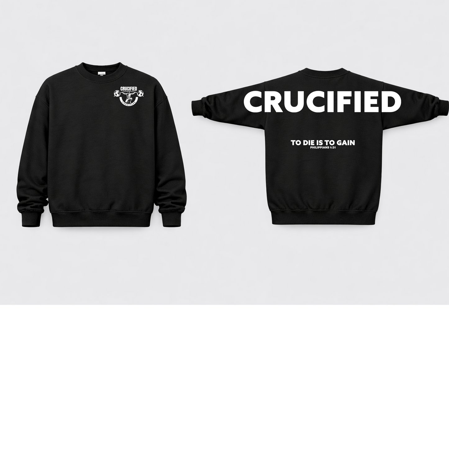 Crucified Crew Neck- White Design