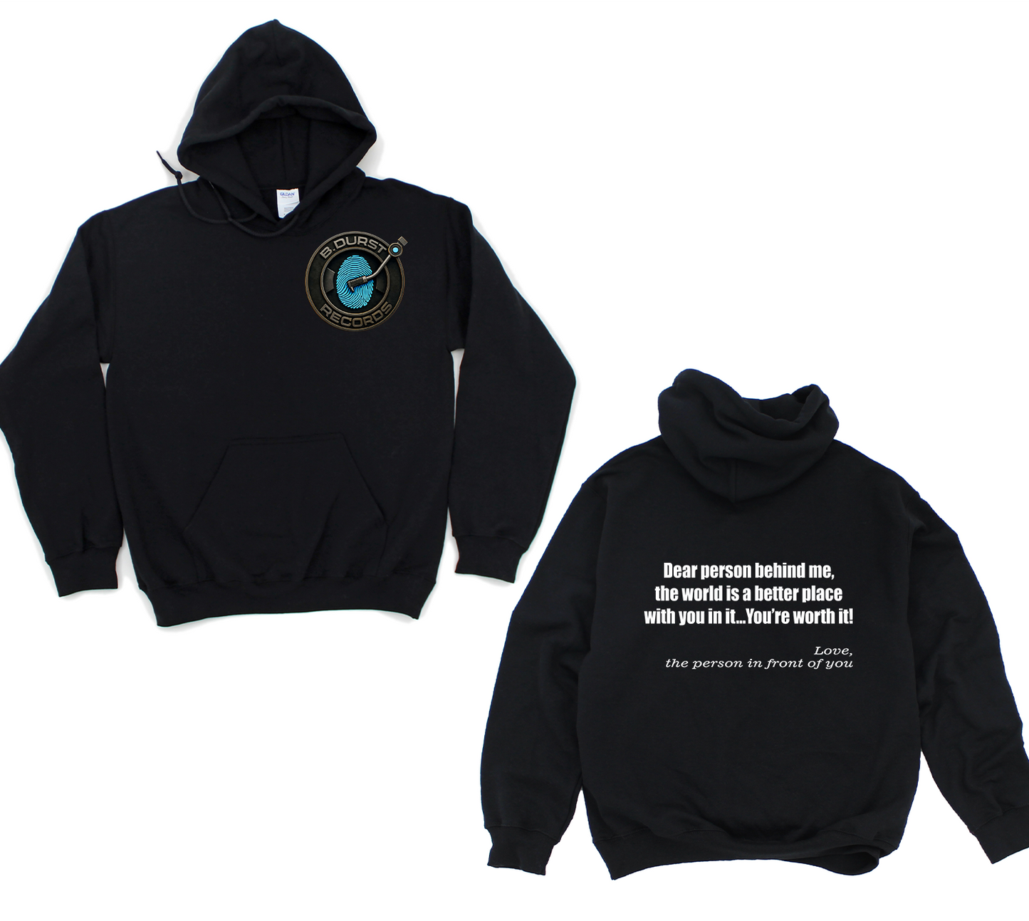 B. Durst Records Hoodie Pocket Logo