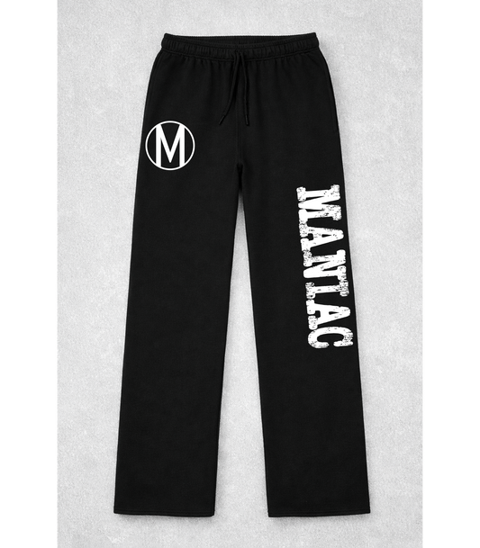 MANIAC Open-Leg Black Sweatpants
