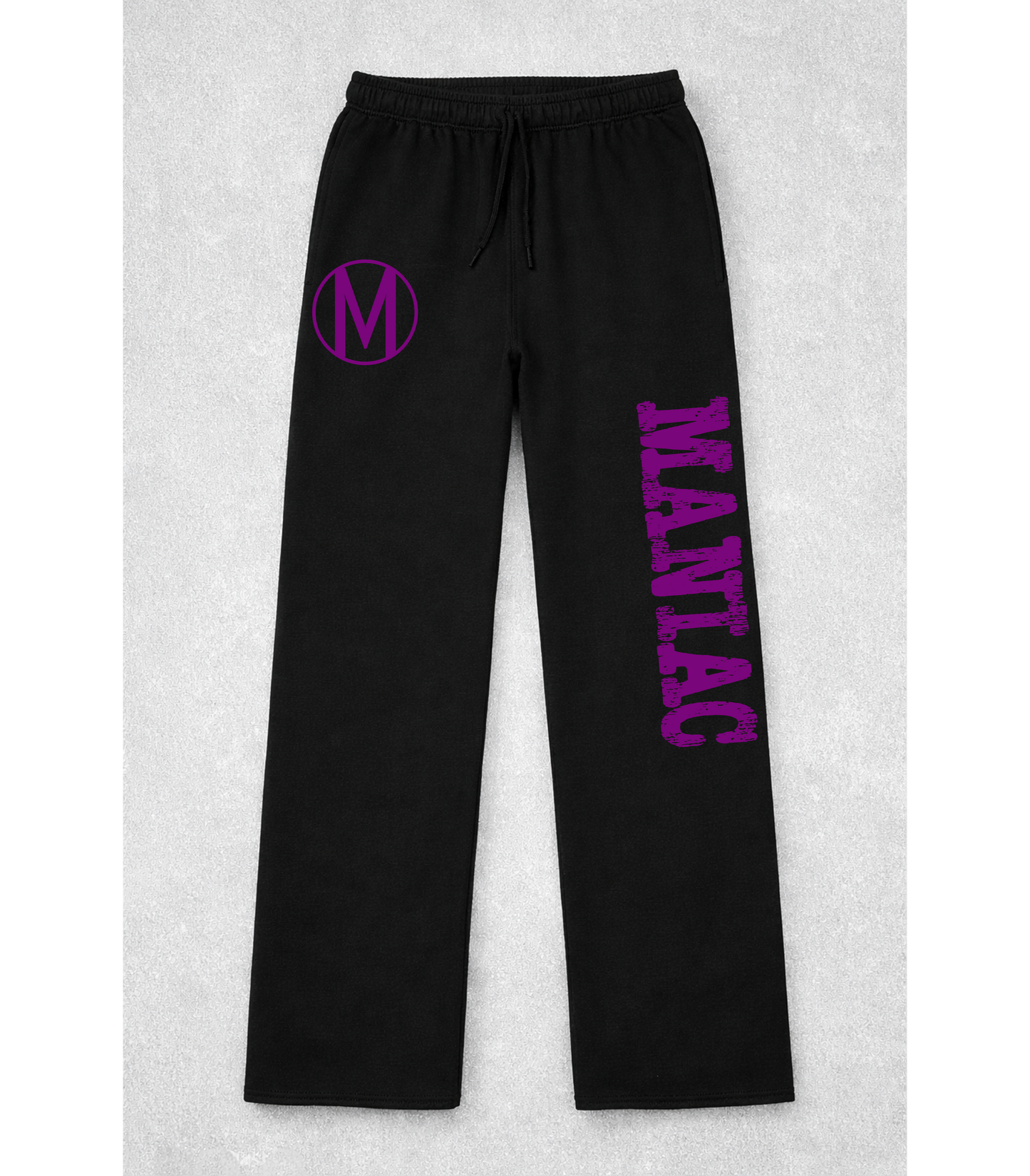 MANIAC Open-Leg Black Sweatpants