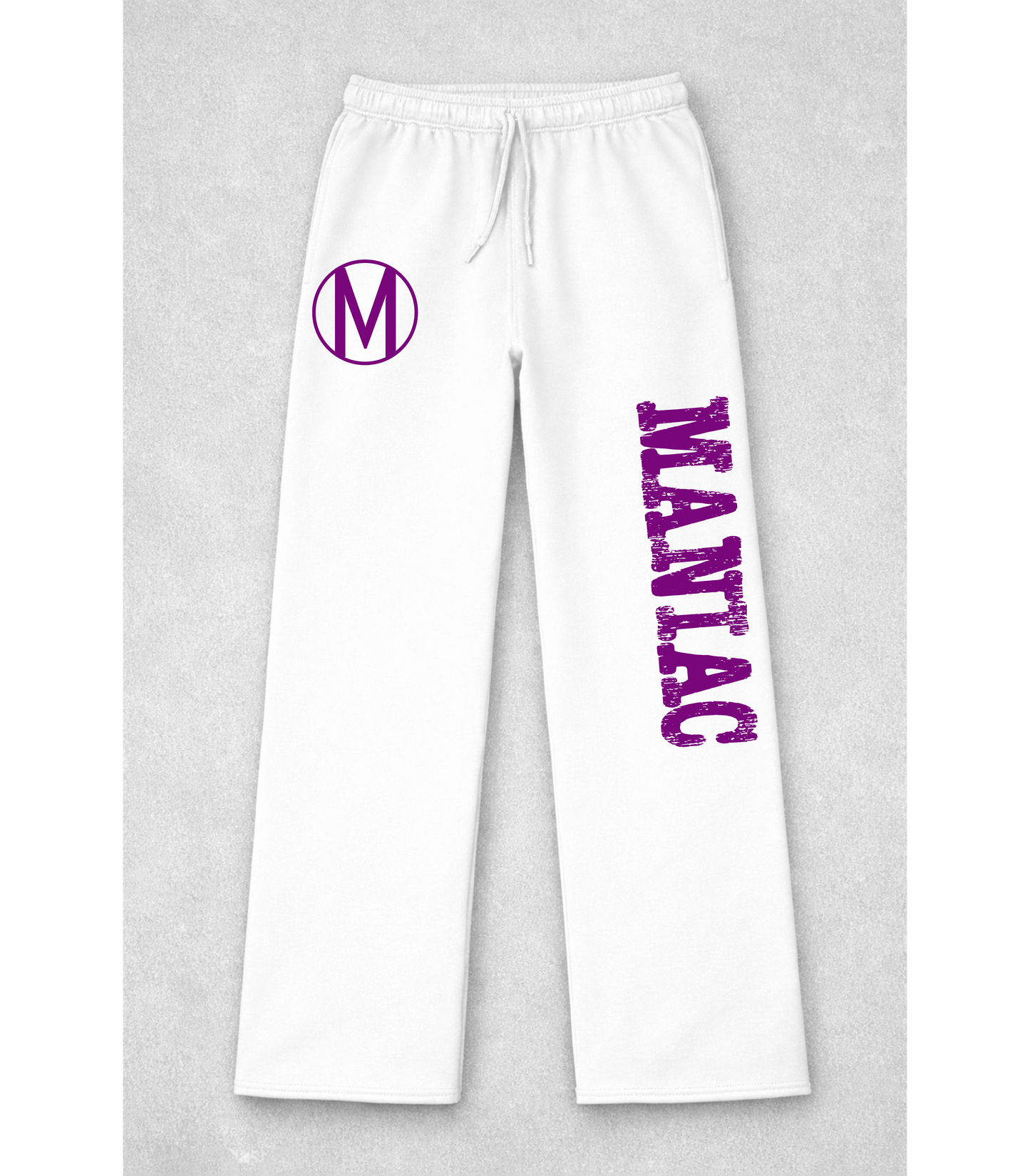 MANIAC Open-Leg White Sweatpants