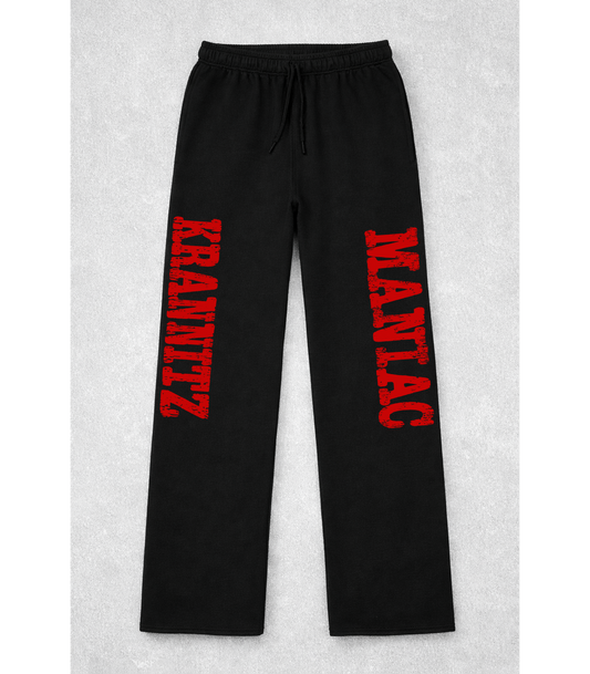 MANIAC / KRANNITZ Open-Leg Black Sweatpants